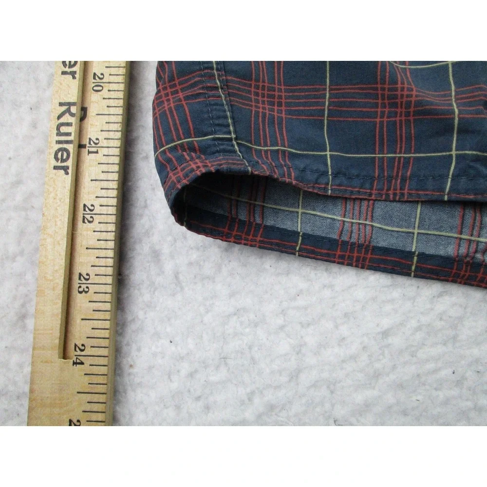 Patagonia Swim Trunks Mens 36 Shorts Nylon Plaid Red‎ Zip Pocket Outdoor Beach